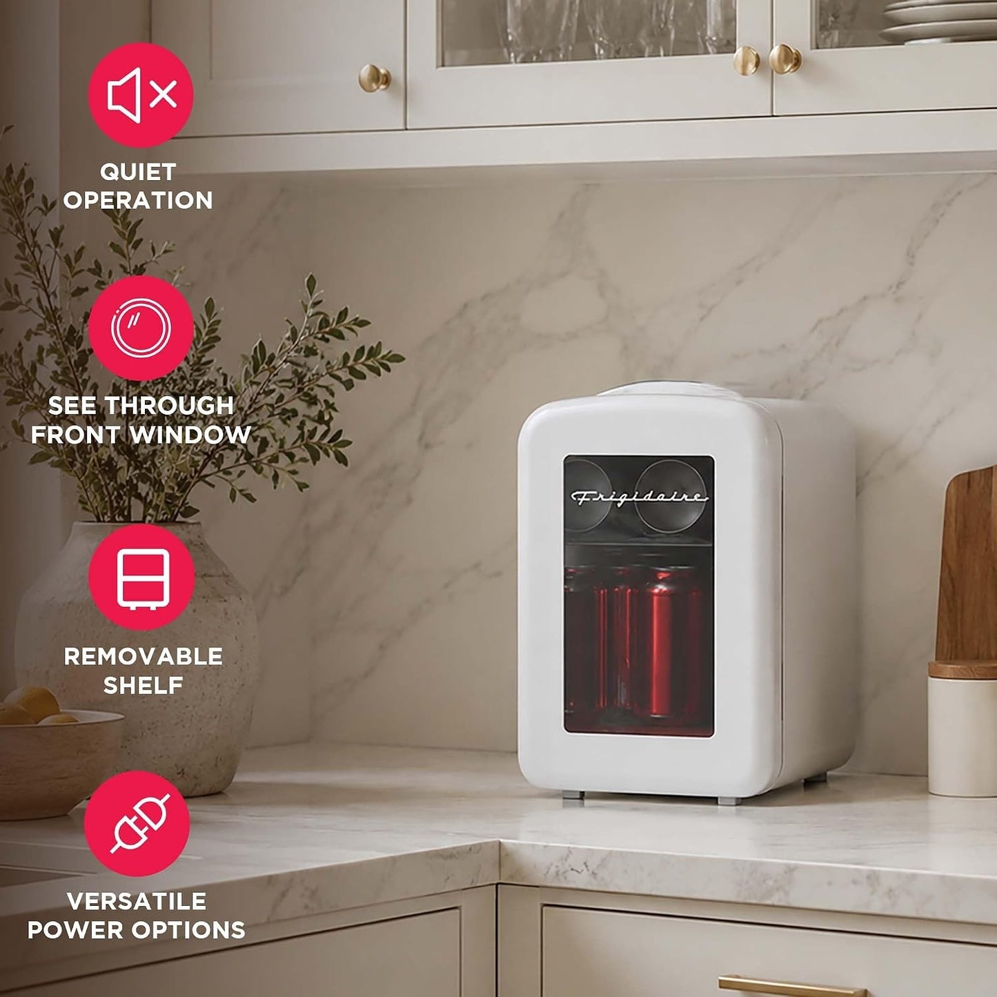 Frigidaire 6 Can Mini Personal Dorm Fridge Cooler Pink EFMIS190-WHITE
