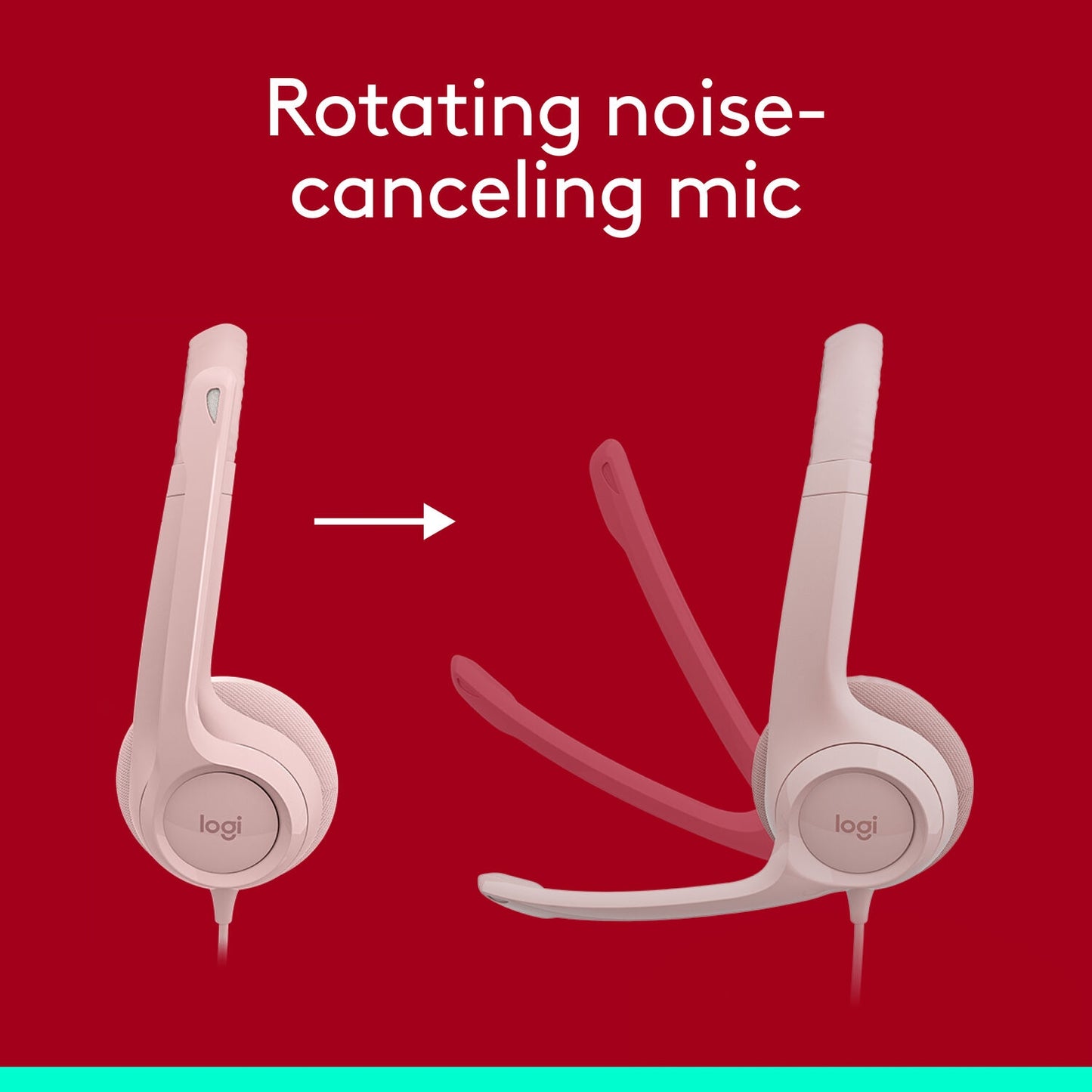 Logitech H390 USB-A Headset Rose 981-001280