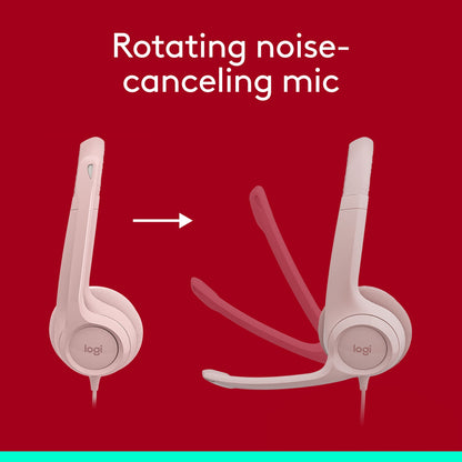 Logitech H390 USB-A Headset Rose 981-001280