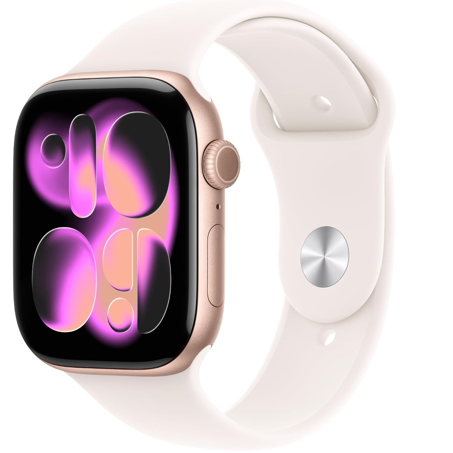 Apple Watch Series 11 (GPS) 46mm Rose Gold Aluminum Case with Light Blush Sport Band - M/L - Rose Gold MEV74LW/A