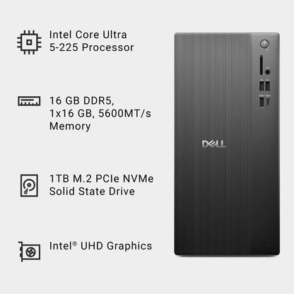 Dell Desktop Intel Core Ultra 5 Series 2 225 2025 - 16GB/ 512 Storage - Black DECT-1250