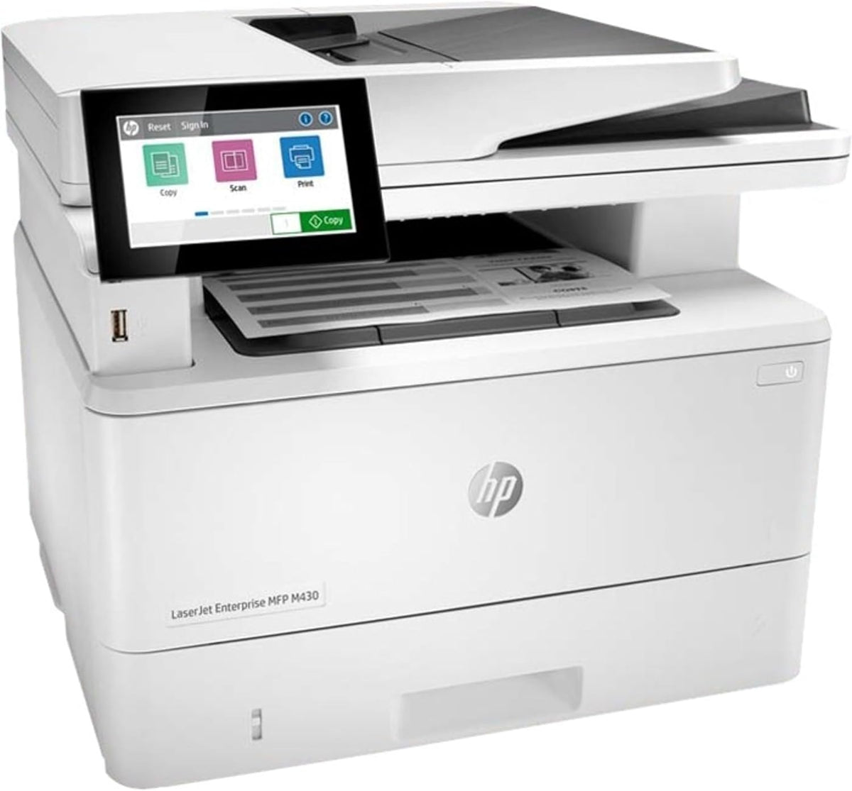 HP LaserJet Enterprise MFP M430f Monochrome All-in-One Printer with Built-in Ethernet & 2-Sided Printing 3PZ55AR,White