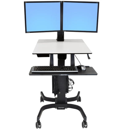 Ergotron – WorkFit-C Dual Monitor Mobile Standing Desk for 2 Monitors Up to 24 Inches 24-214-085