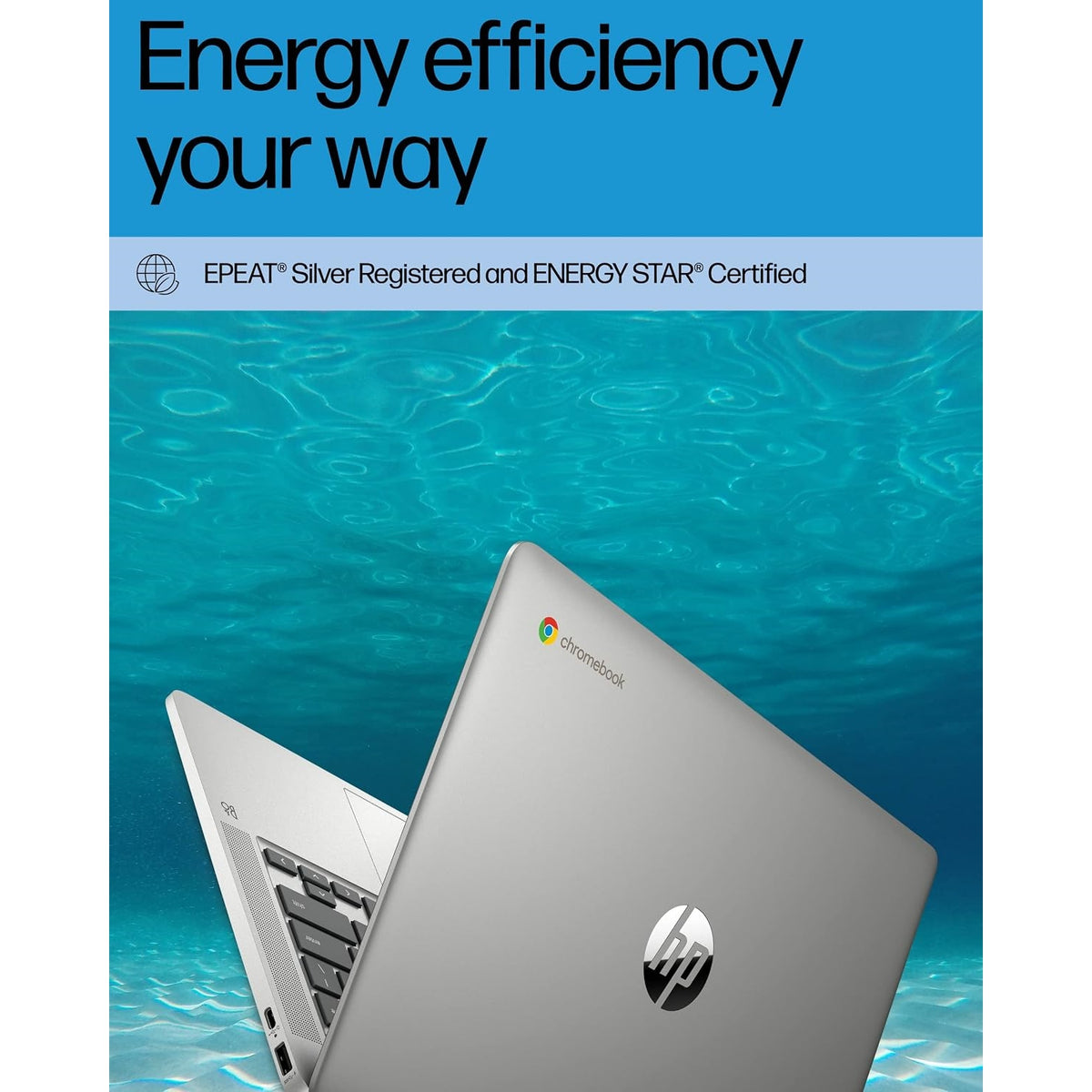HP 14A-NA0226NR Chromebook 14 Laptop, Intel Celeron N4120, 4 GB RAM, 64 GB eMMC, 14" HD Display, Chrome OS