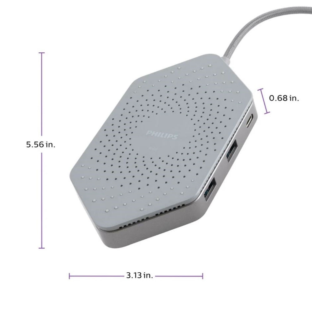 Philips Elite Plus USB-C Docking Station with Qi Wireless Charging Gray SWL9323GR37-T1