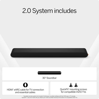 VIZIO 2.0 Soundbar w/ Dolby Atmos & DTS:X., HDMI eARC SV200M-0808