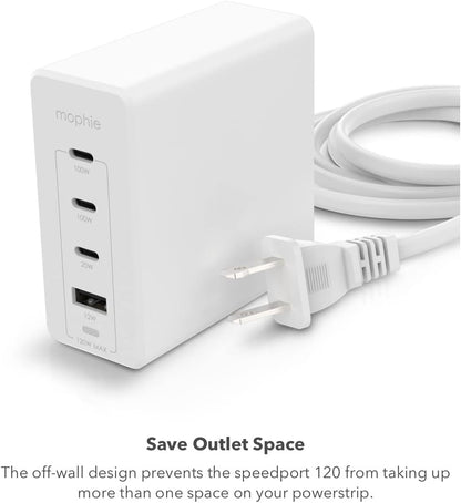 Mophie 3 Pc. Speedport 120 Travel Charging Bundle - White B0BC2C3P15