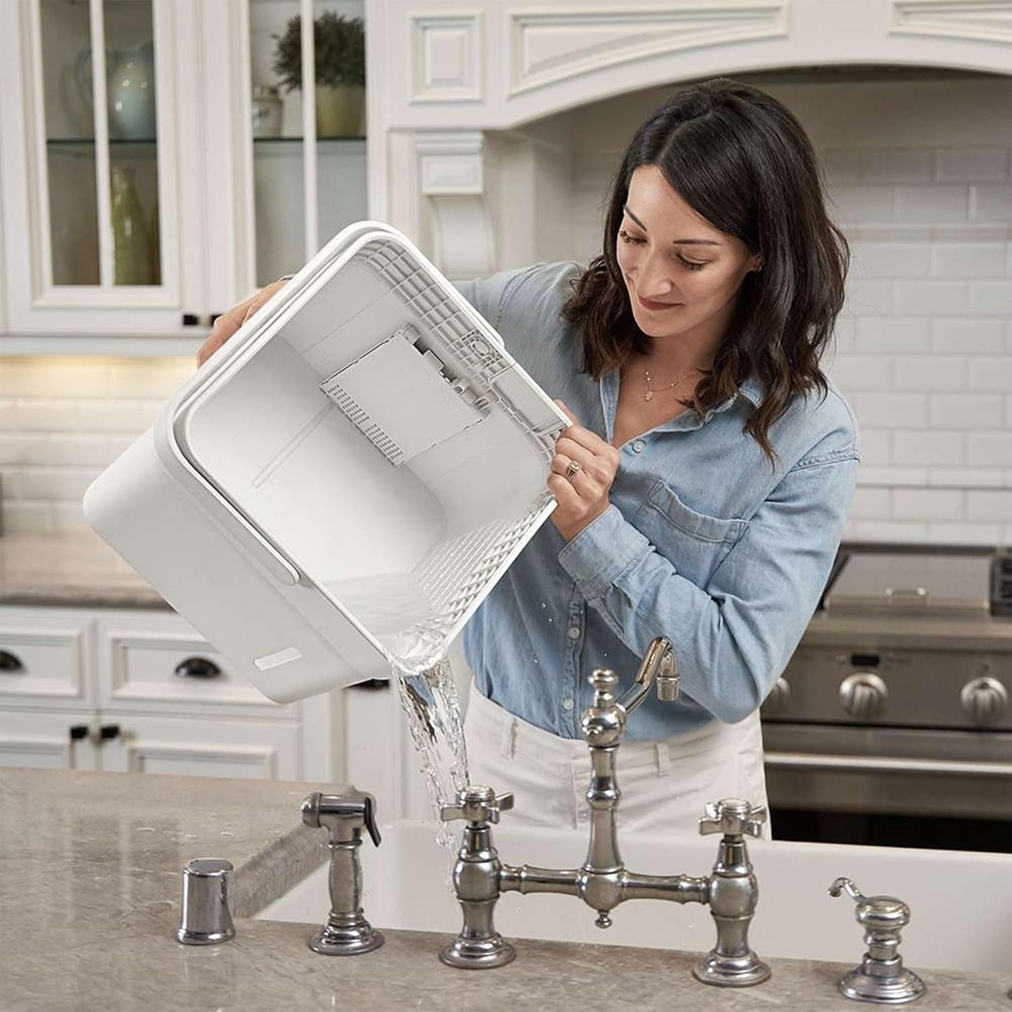 Midea 50pt Cube Dehumidifier Built-in Pump Spaces Up to 4,500 sq ft MAD50PS1QWT