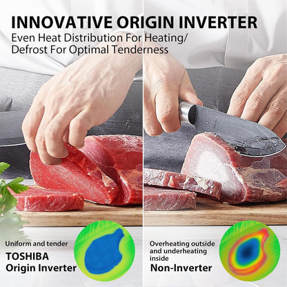 TOSHIBA ML-EM45PIT(SS) Countertop Microwave Oven with Inverter Technology,  1.6 Cu.ft, 13.6" Stainless Steel