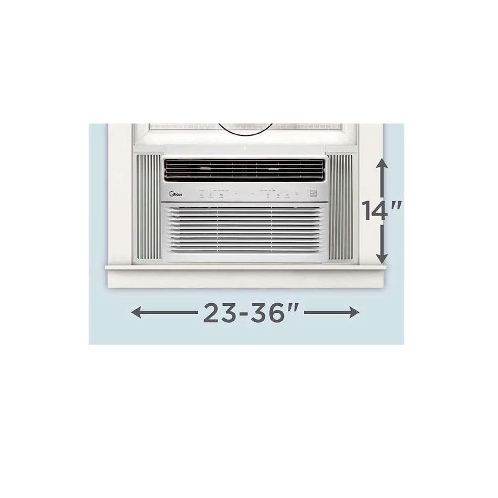 Midea 8,000 BTU DOE SmartCool Window Air Conditioner, for spaces up to 350 sq. ft., 3-in-1 technology: combines air conditioning, dehumidification - MAW08S1YWT