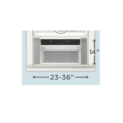 Midea 8,000 BTU DOE SmartCool Window Air Conditioner, for spaces up to 350 sq. ft., 3-in-1 technology: combines air conditioning, dehumidification - MAW08S1YWT
