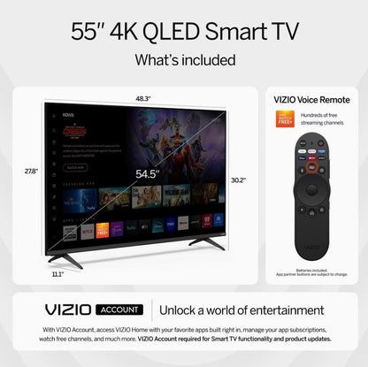 VIZIO 55" Class Quantum 4K QLED Dolby Vision HDR in Black Smart TV VQD55M-0804