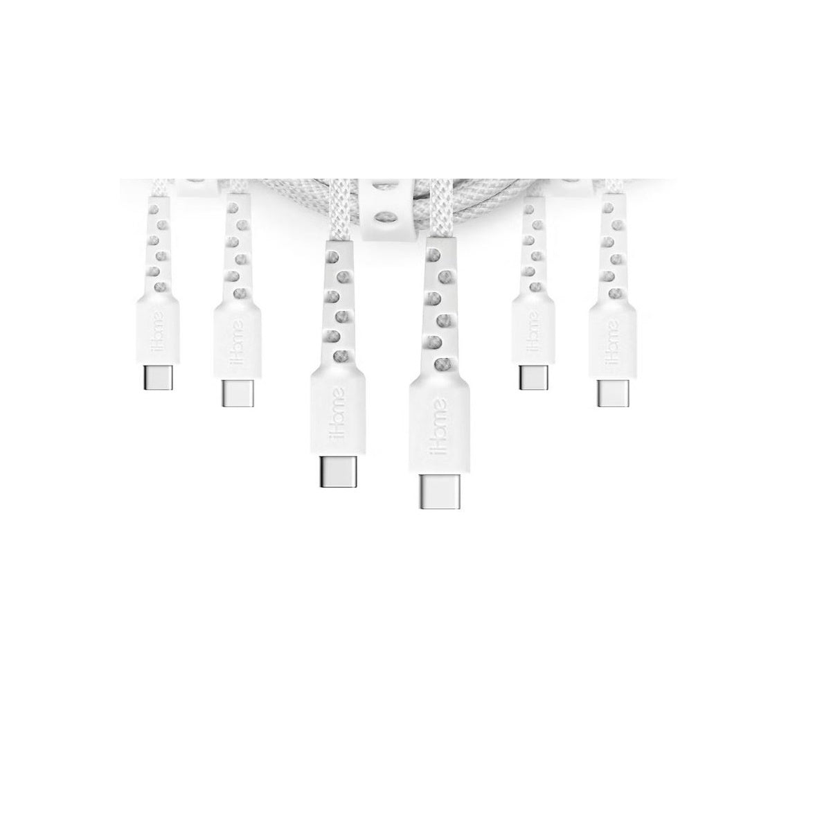 iHome TPE Durastrain USB-C to USB-C Nylon Braided Charging Cable 3PK 2IHCC2292W0L2