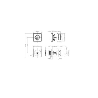 Ridgeway Satin Nickel Single Cylinder Door Knob Combo Pack with Square Rose BVX2D21SJYBVAXJ