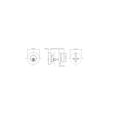 Round Matte Black Single Cylinder Deadbolt Featuring Dual Keyway DD1X91PXJ