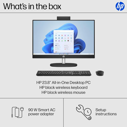 HP 23.8 inch Touch All-in-One Desktop PC AMD Ryzen 5 7520U 16GB 1TB SSD, Win 11 Home Jet Black B88DDAA#ABA
