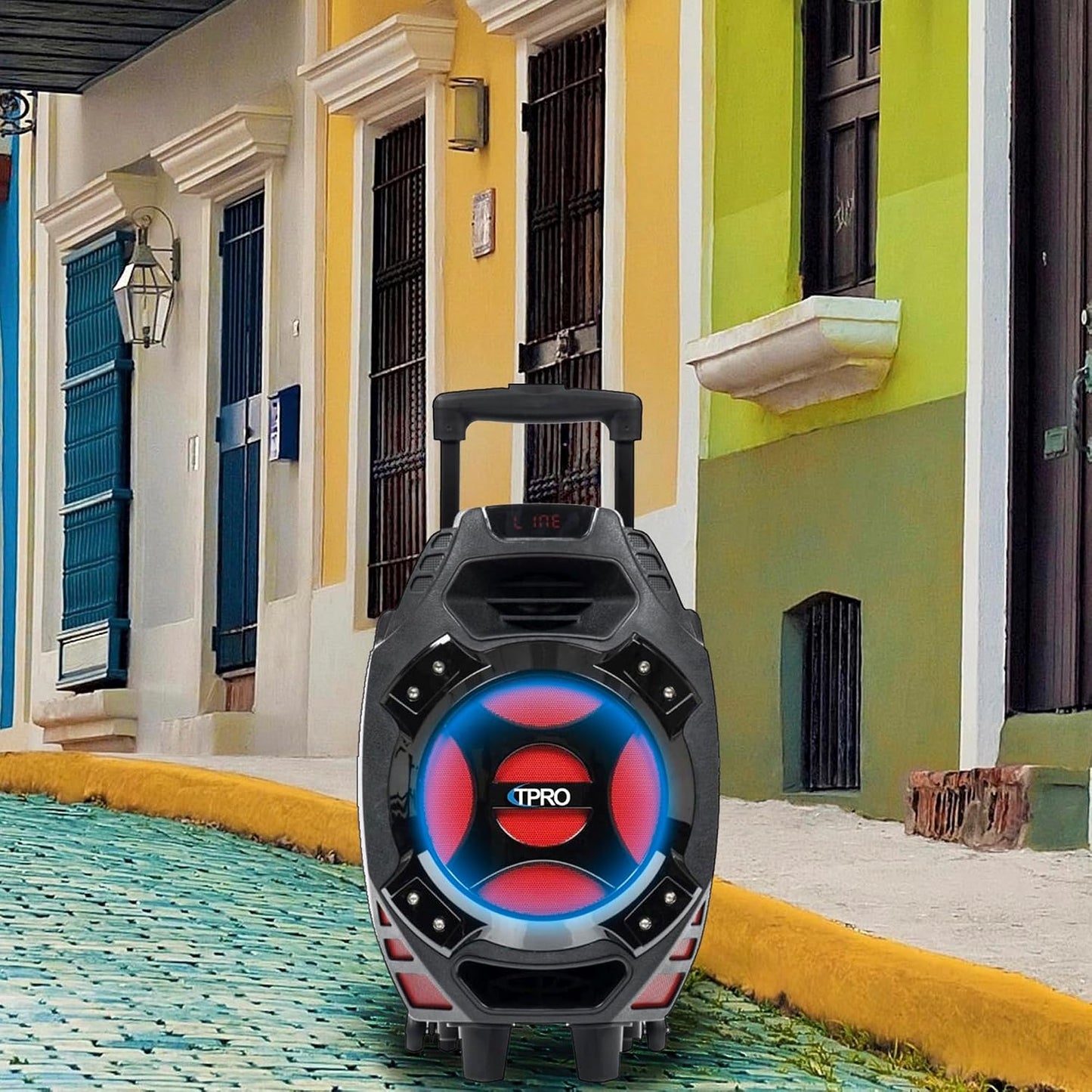 Technical Pro CALLE7 Rechargeable Bluetooth Party Speaker with 8-Inch LED Woofer