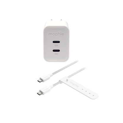 Mophie 67W GaN USB-C PD Wall Charger Bundle with 2M USB-C to USB-C Cable 409914480