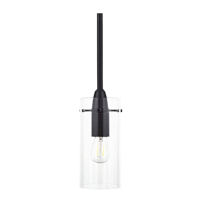 Luminance Mini Pendant Lighting for Kitchen Island | Modern Black Hanging Ceiling Fixture with Clear Glass Shade F3455-31