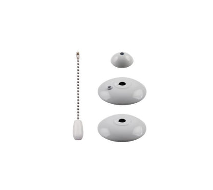 Kathy Ireland Home FN300WW Steel Bowl Cap for Ceiling Fan Light Fixtures, Appliance White Finish, Ashland Finial Pack