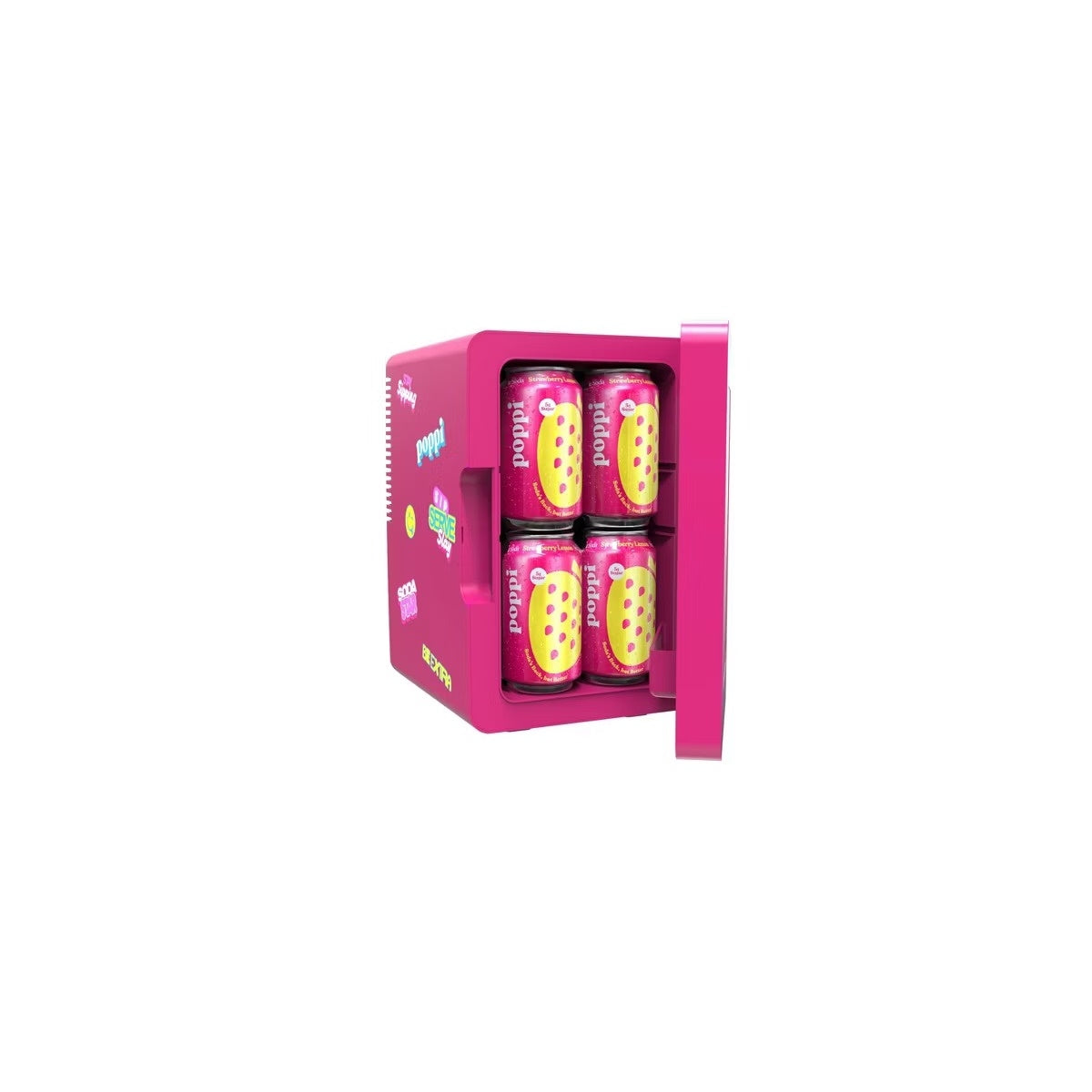 Poppi 8 Can Light Up Mini Dorm Fridge Cooler