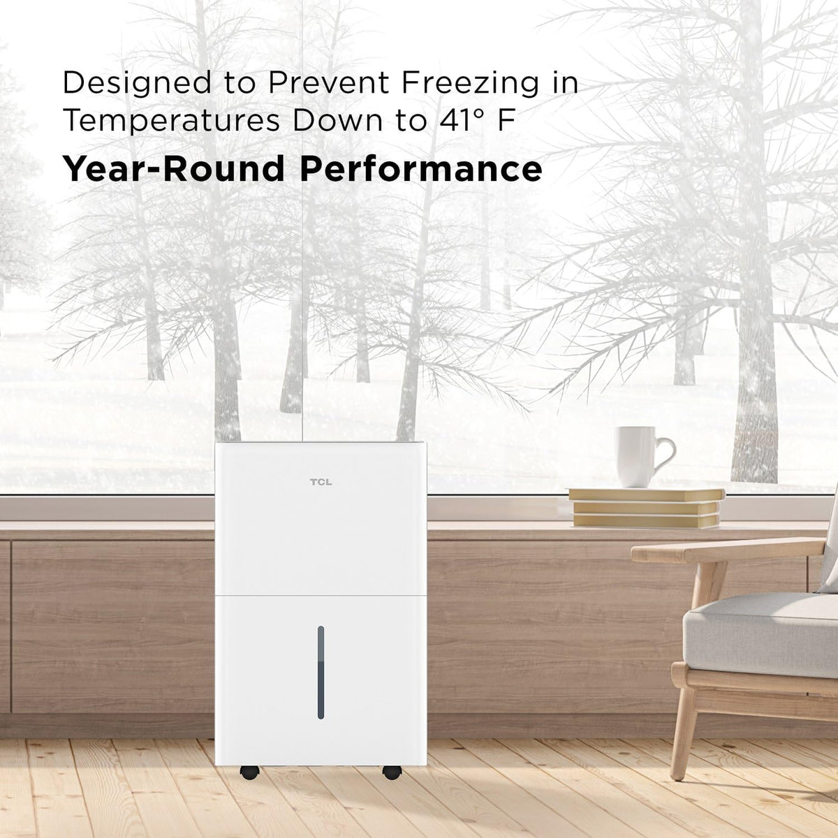 TCL - 4,500 Sq. Ft. 50 Pint Smart Dehumidifier - White H50D44W