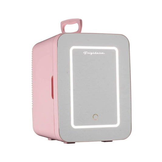 Frigidaire EFMIS170-PINK .35 Cubic-Foot 10-Liter 15-Can Mini Portable Personal Fridge with Lighted Mirror Door