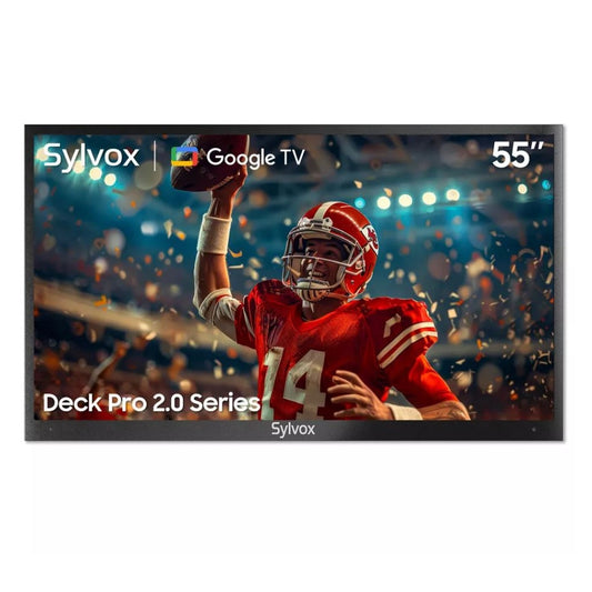 SYLVOX 55" Outdoor TV, 1000nits Google Smart TV Built-in Google Assistant, Chormecast, IP55 Waterproof Outside TV OT55A2KHGD
