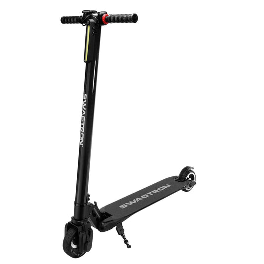 Swagtron Swagger SG-2 Foldable Electric Scooter with Cruise Control, Black SWGR2-2, Up to of 200 lbs., Fat Tires