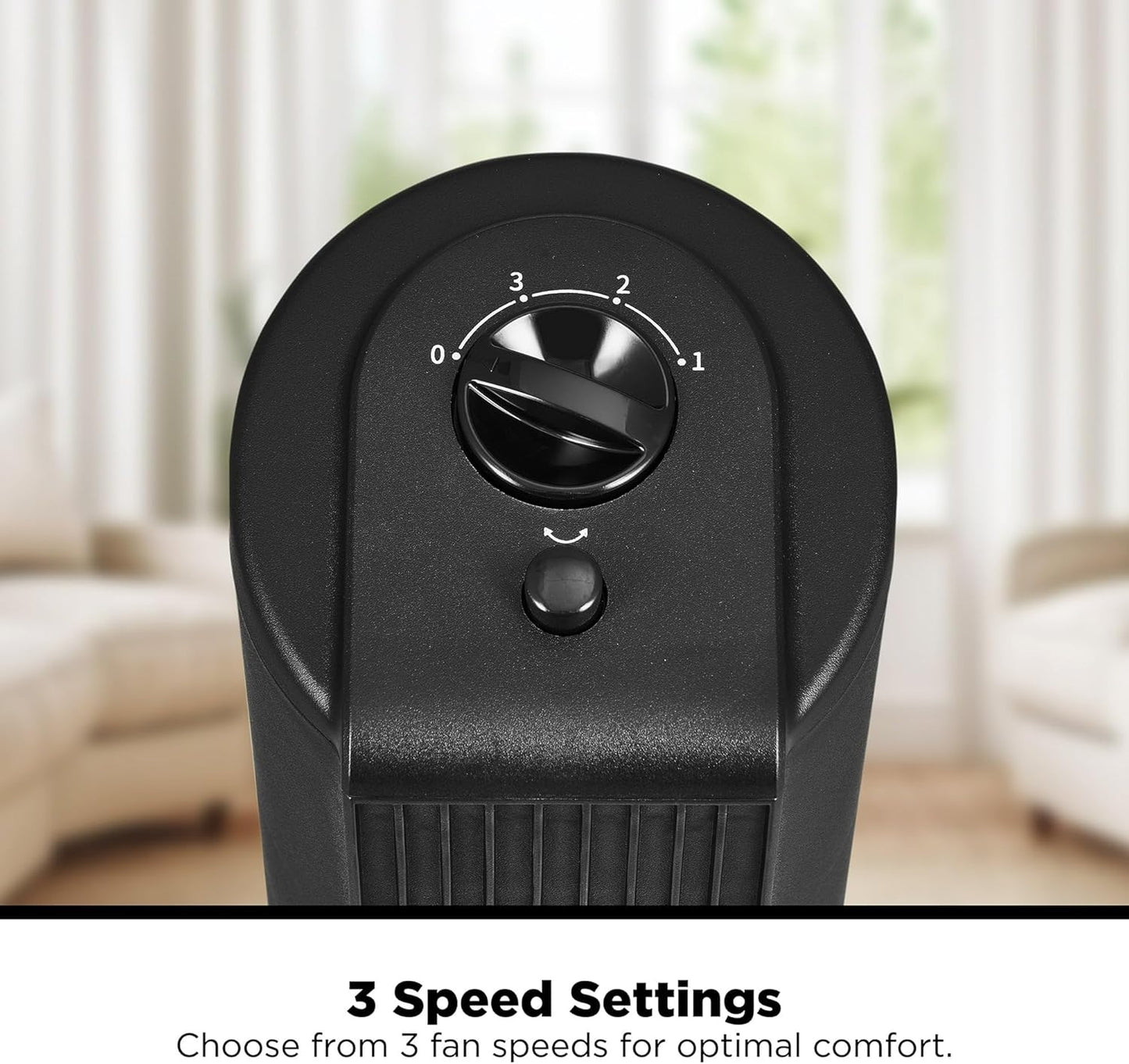 Mainstays 28" Tall 3-Speed Oscillating Tower Fan Black MSWMT24MB