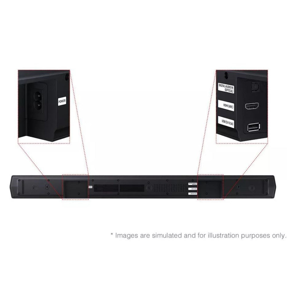 Samsung HW-B53WF 2.1Ch DTS Virtual:X Soundbar with Subwoofer: HDMI ARC, Bluetooth, Wall Mountable