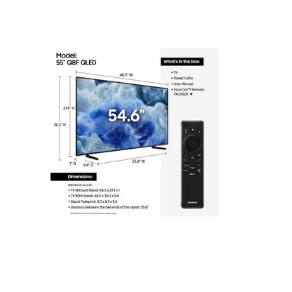 Samsung 55” Class Q8F Series QLED 4K UHD SamsungVision AI Smart Tizen TV QN55Q8FDAF