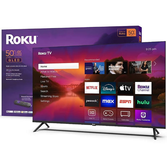 Roku 50" QLED 4K HDR10 Siri, Alexa & Google Assistant Compatible Smart TV 50R5C6