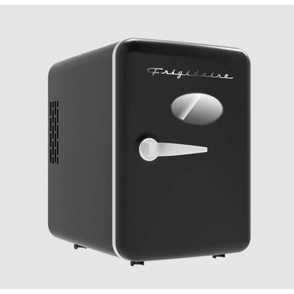 Frigidaire Portable Retro 6-Cans/4L Mini Fridge Black EFMIS137-BLACK, Includes 110V home power cord & 12V DC car adapter