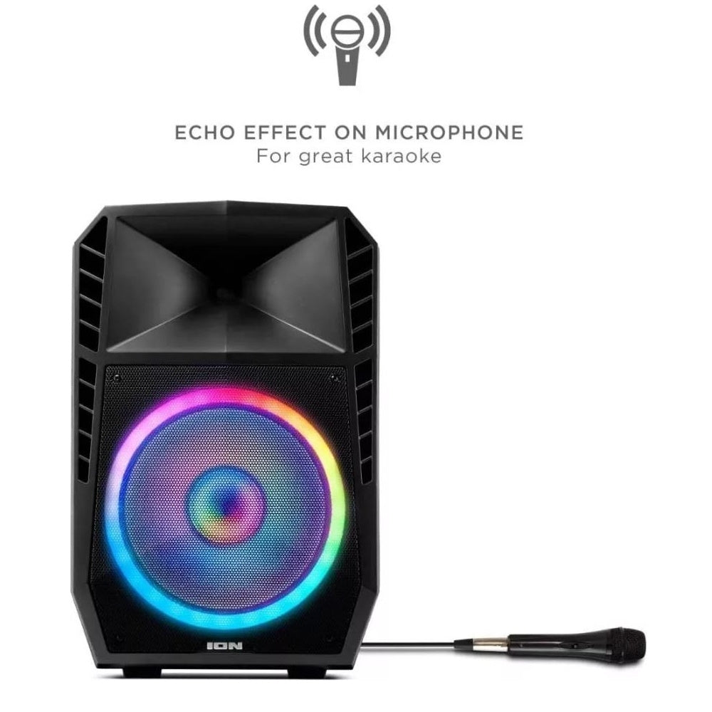 ION Audio Total PA Spartan High-Power Speaker System with Bluetooth, Lights, Stand, and Microphone