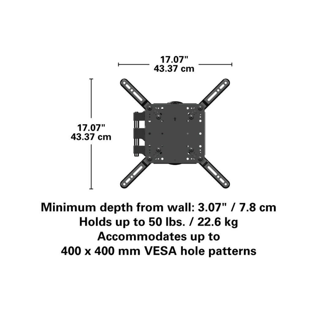 Sanus Decora Full-Motion Wall Mount for TVs 32"-55", up to 50 lbs., Full range of movement allows smooth extend, tilt, swivel and roll motions - DMF215-B1