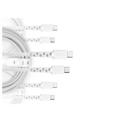 iHome TPE Durastrain USB-C to USB-C Nylon Braided Charging Cable 3PK 2IHCC2292W0L2