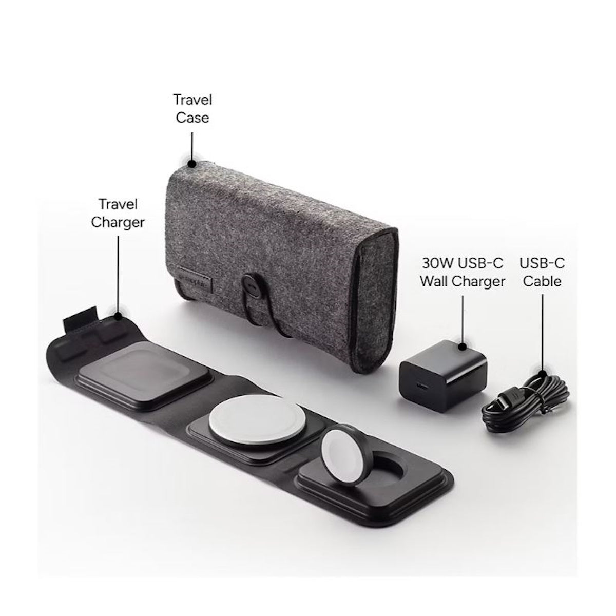 Mophie 3-in-1 Travel Charger with MagSafe 15W Black 401315418