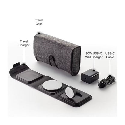 Mophie 3-in-1 Travel Charger with MagSafe 15W Black 401315418