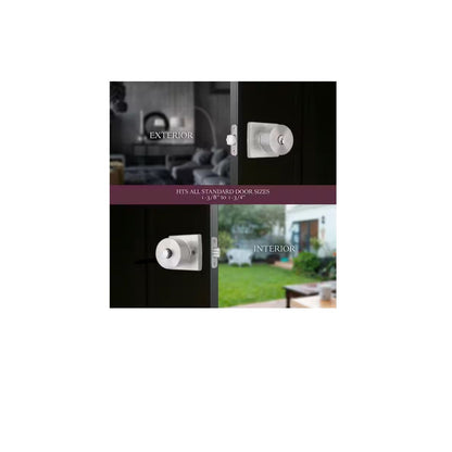 Ridgeway Satin Nickel Keyed Entry Door Knob with Square Rose Featuring Dual Keyway