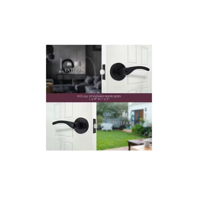 Primrose Matte Black Keyed Entry Door Handle Featuring Dual Keyway LS9X9FSJYYC