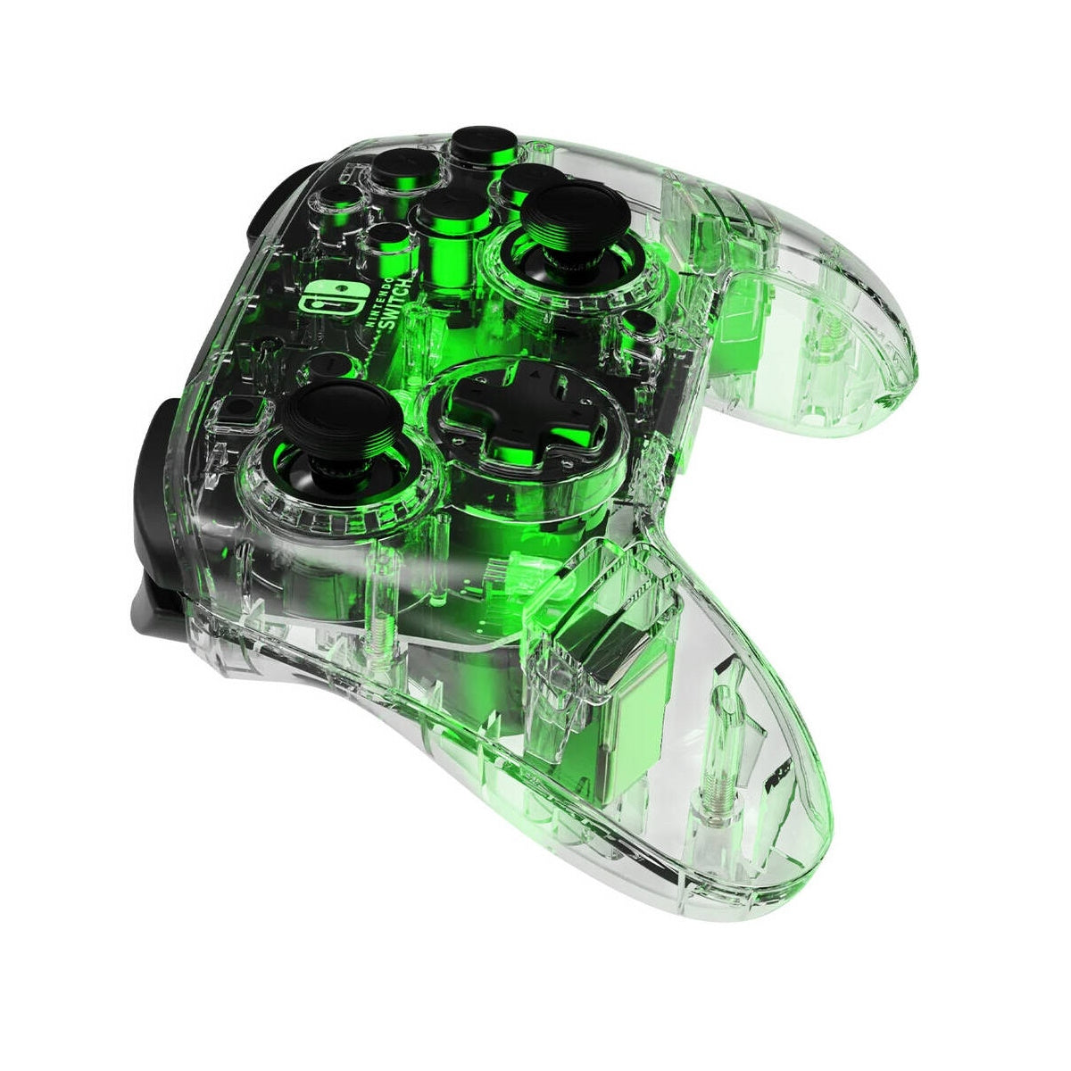PDP Afterglow LED Wireless Deluxe Gaming Controller: Multicolor Nintendo Switch Transparent 500-137-NA