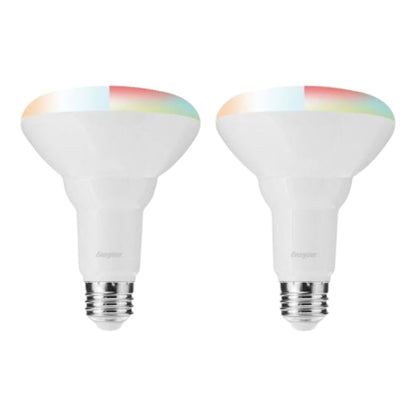 Energizer Connect Smart Wi-Fi BR30 White And Multi-Colored LED Flood Light Bulb 2-Pack EBC2-1002