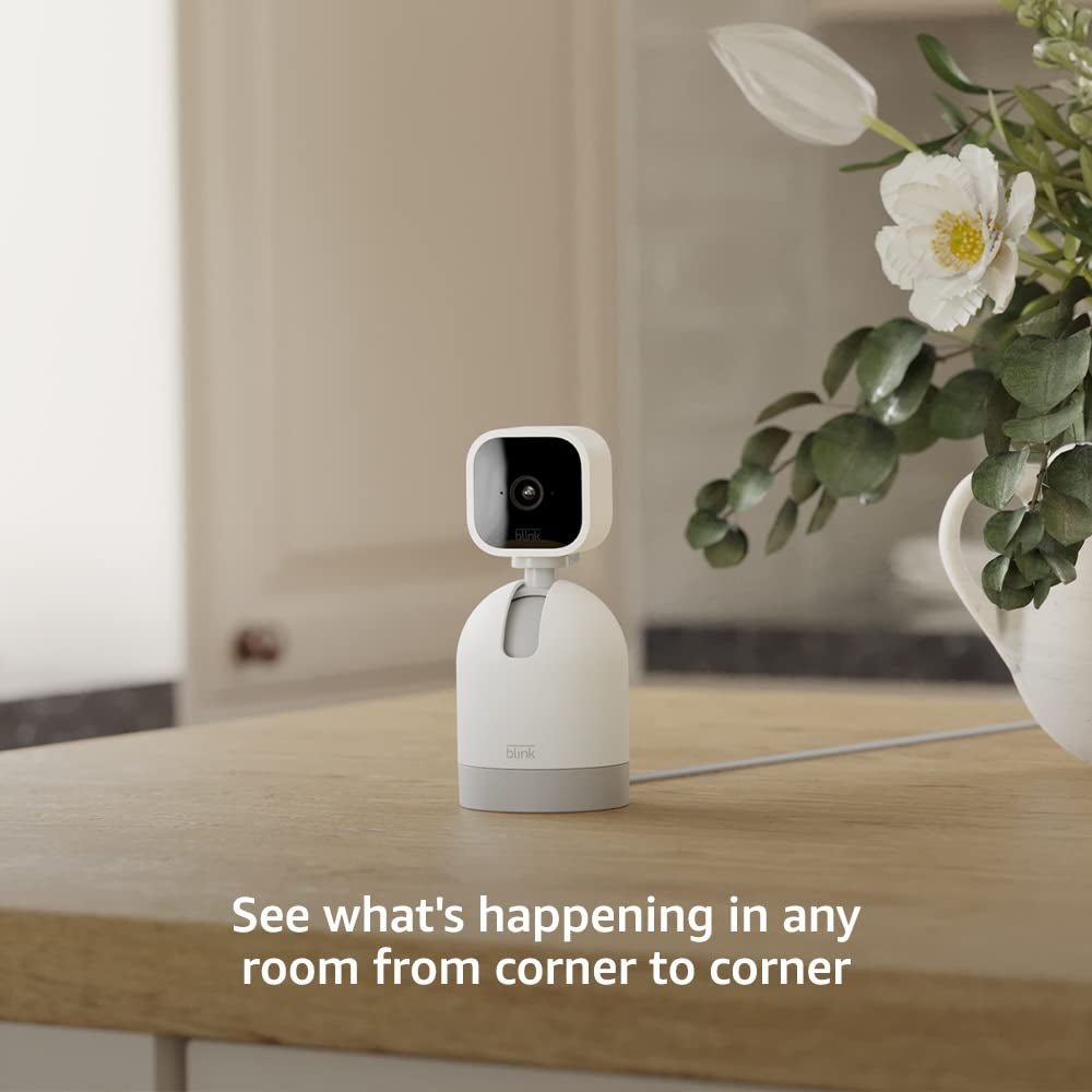 Blink Mini Pan-Tilt Camera Rotating Indoor Plug-in Smart Security Camera, Two-way Audio, HD Video, Motion Detection, Black