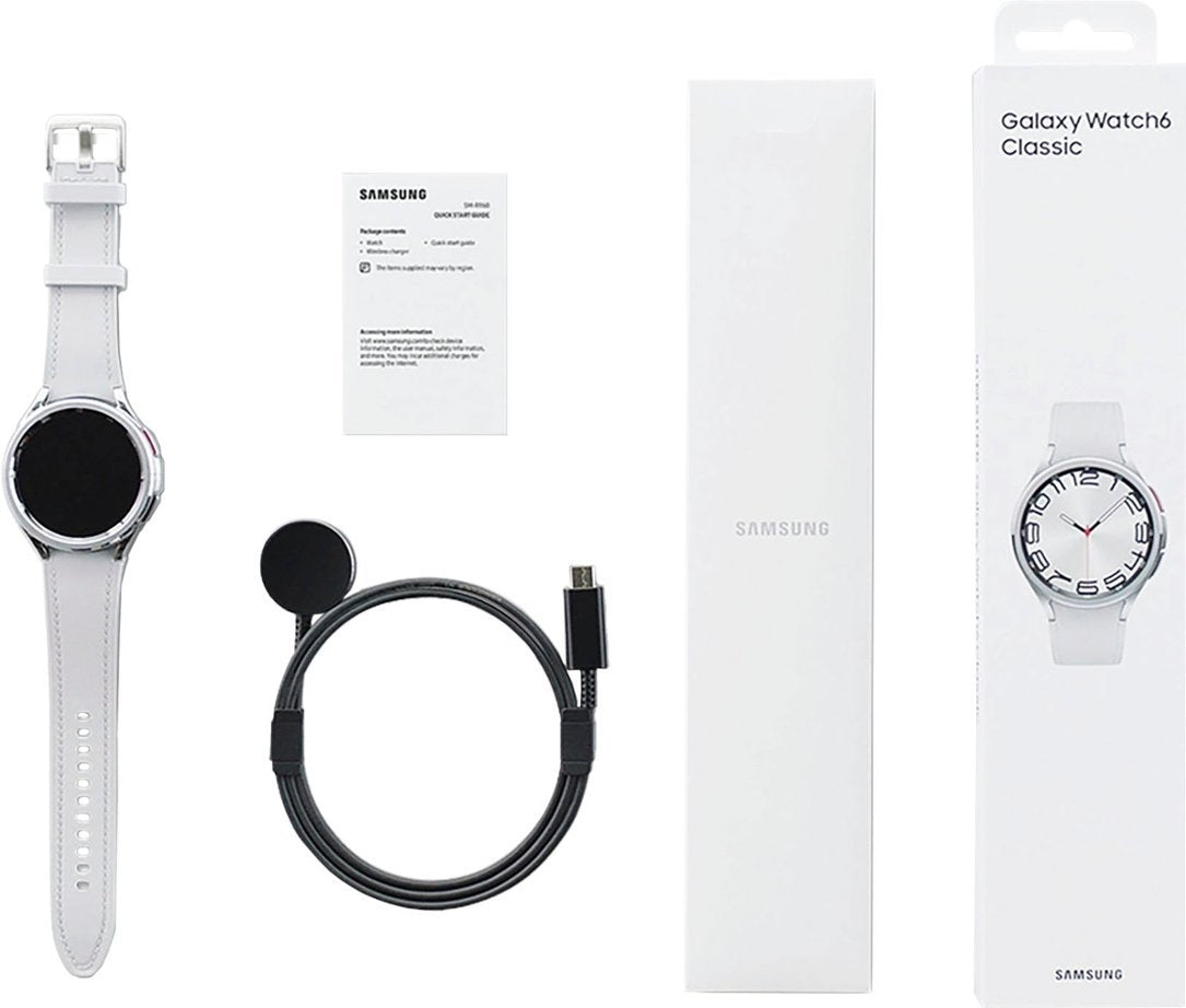 Samsung Galaxy Watch6 Classic Stainless Steel Smartwatch 47mm BT Silver SM-R960NZSAXAA