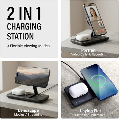 Nimble Podium 2-in-1 Wireless Charging Station for iPhone & Airpods NB-WP-2N1TRY