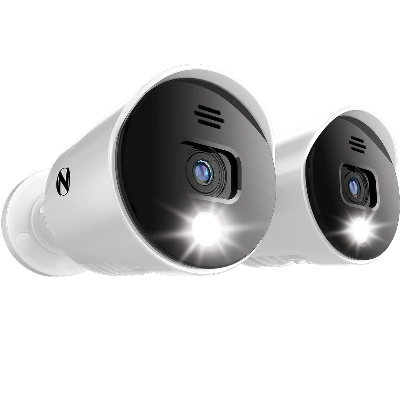 Night Owl - Wired Add On 4K Ultra HD Spotlight Cameras with Audio (2-Pack) - White/Black