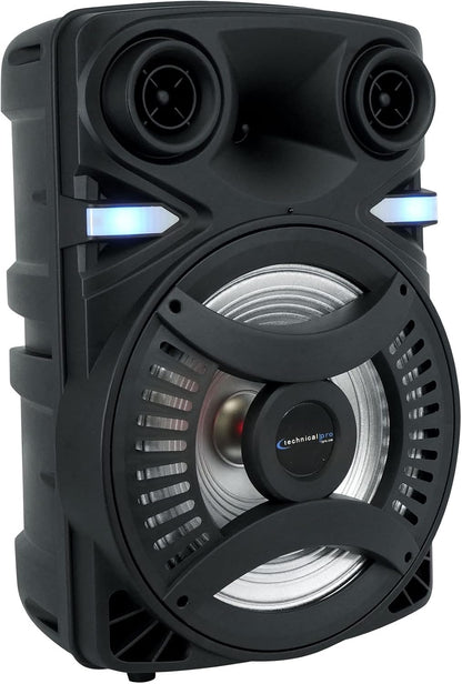 Technical Pro Rechargeable CLUB15 15" Bluetooth DJ Light Speaker Package with Tripod & Microphone LIT15PKG