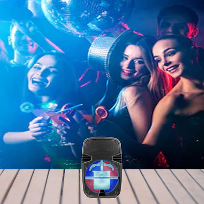 Technical Pro FLAG12DR 12" Rechargeable Bluetooth LED Party Speaker with Dominican Republic Flag