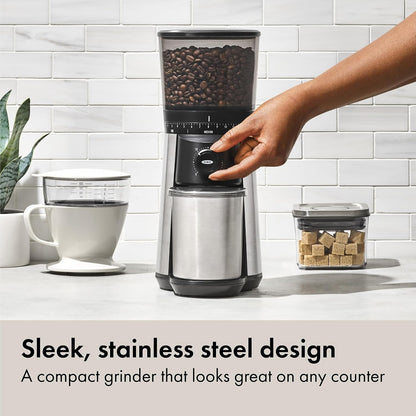 OXO 16 oz. Stainless Steel Conical Coffee Grinder with Adjustable Settings